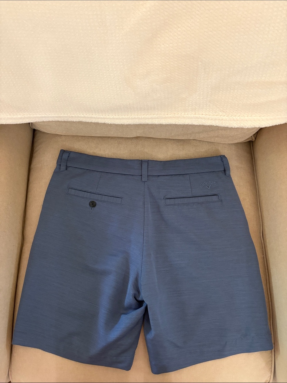 Callaway Men's Slate Blue Flat-Front Golf Shorts - Picture 2 of 2